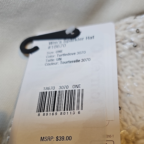 Marmot White Knit Beanie with Sequins - Picture 4 of 11